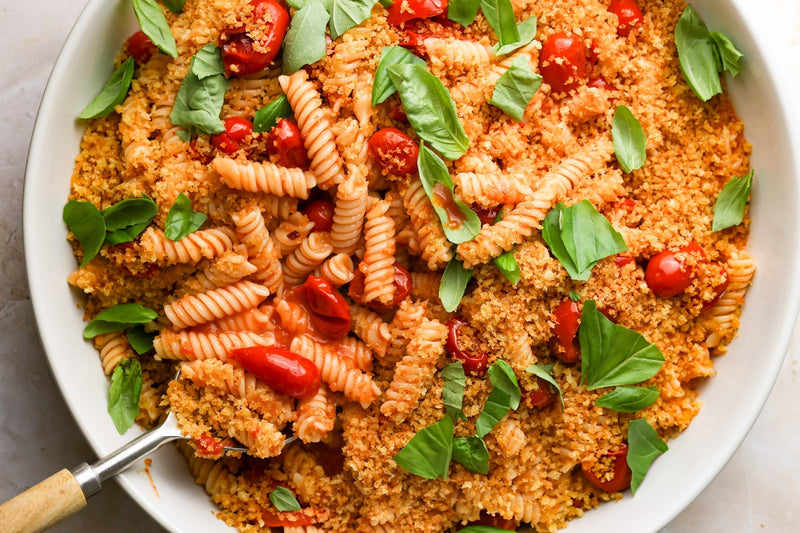 Roasted Cherry Tomato Fusilli With Breadcrumbs