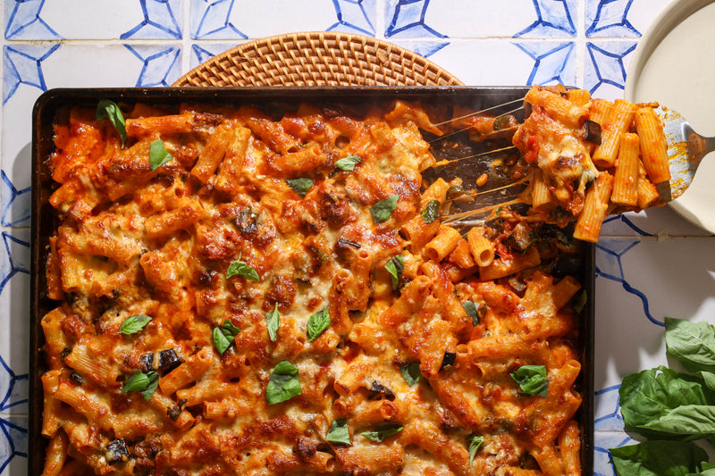 Sheet Pan Baked Pasta alla Norma