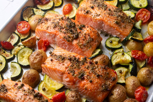 Sheet Pan Lemon Pepper Salmon And Veggies