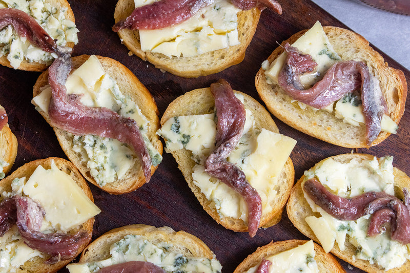 Gorgonzola Anchovy Crostini