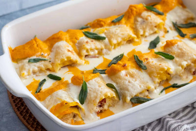 Creamy Pumpkin Lasagna Rolls, Credit: Elizabeth Newman