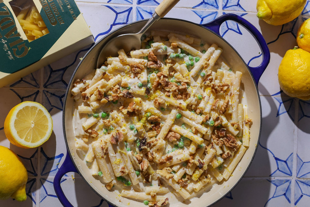 Lemon Ricotta Pasta With Walnuts And Peas