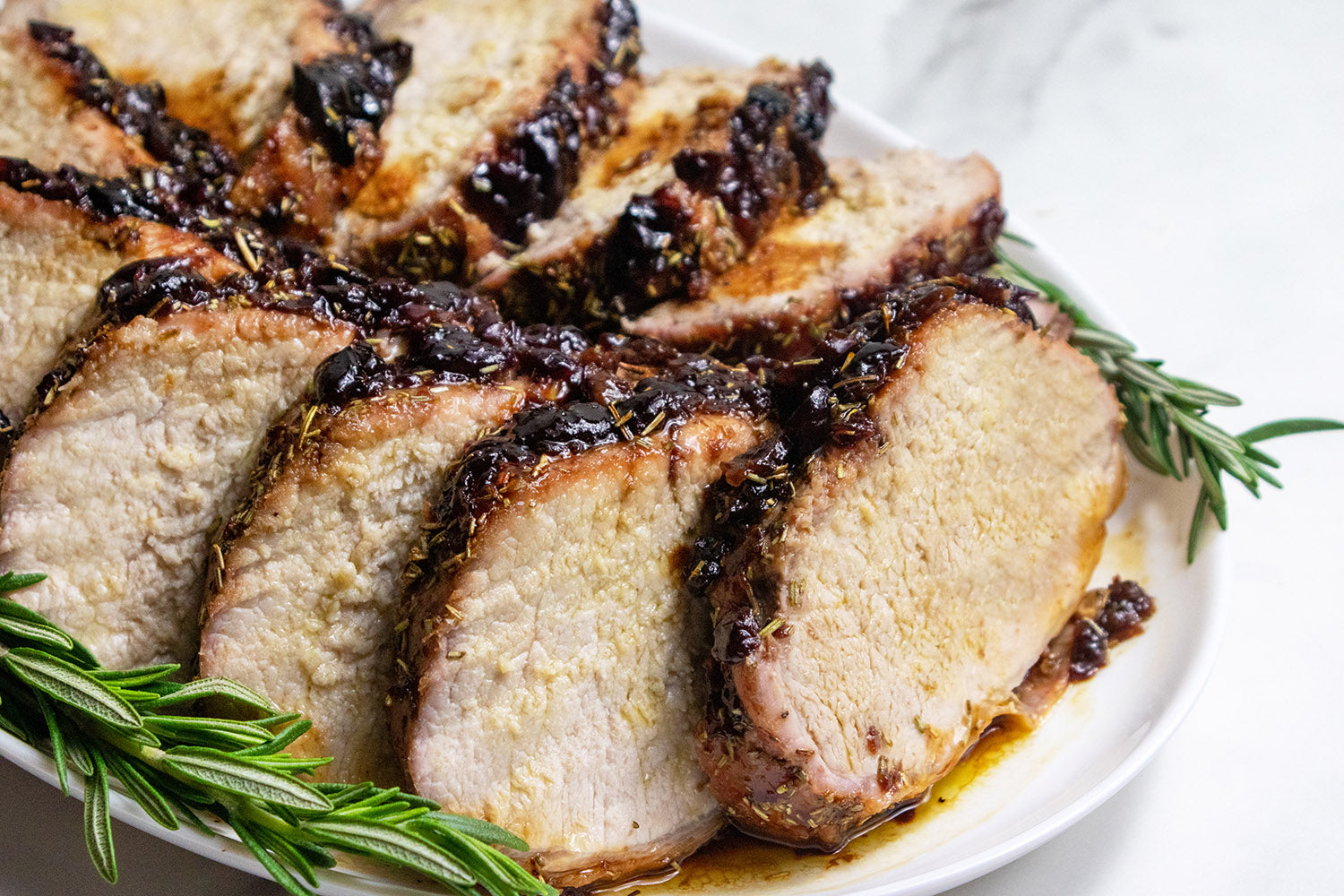 cherry jam glazed pork loin roast