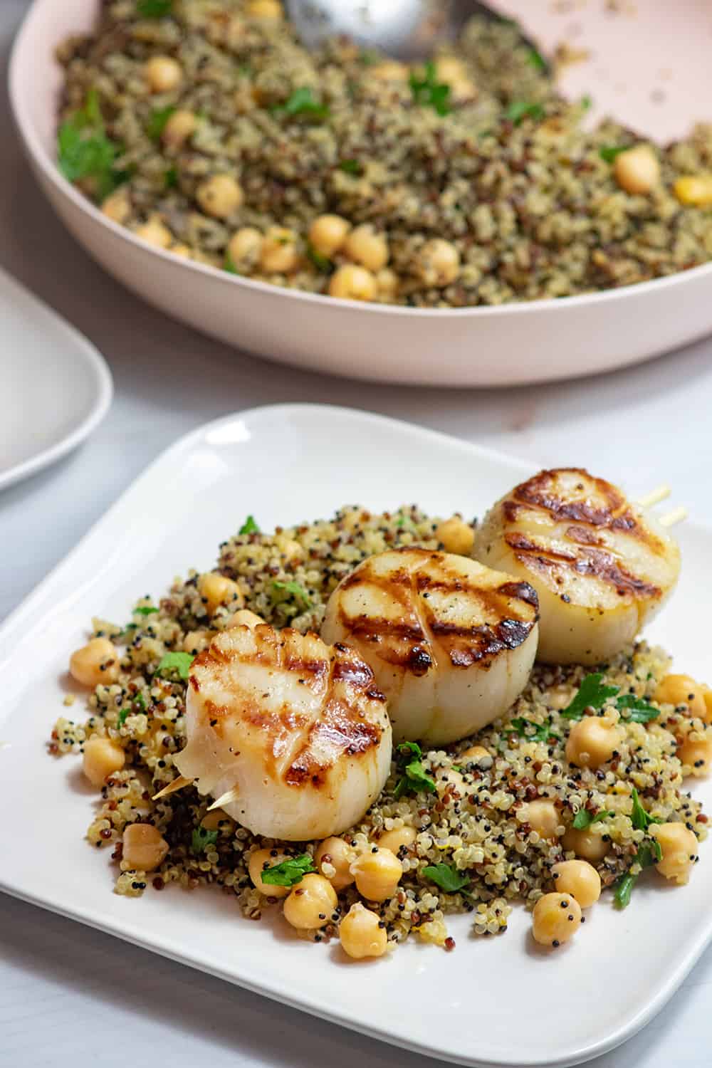 Grilled Scallops With Citrus Quinoa, Credit: Elizabeth Newman