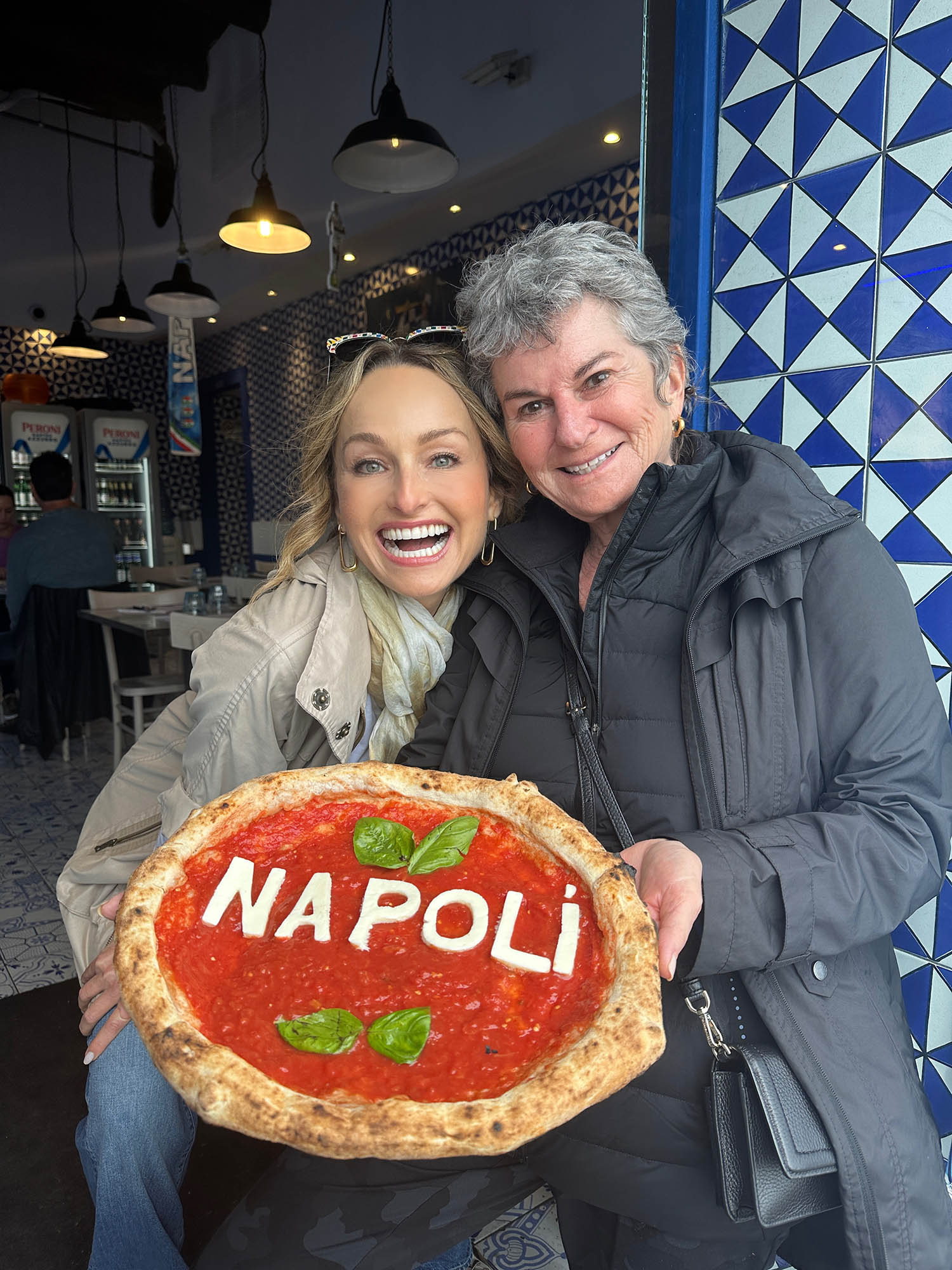 Giada de Laurentiis and Aunt Raffy at Sorbillo Naples Italy