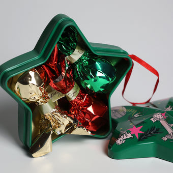 Green Star Ornament with Assorted Chocolates