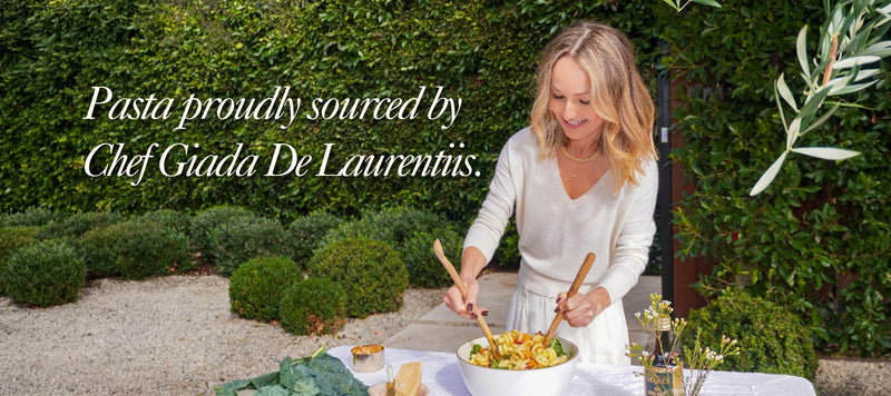 Pasta proudly sourced by Chef Giada De Laurentiis