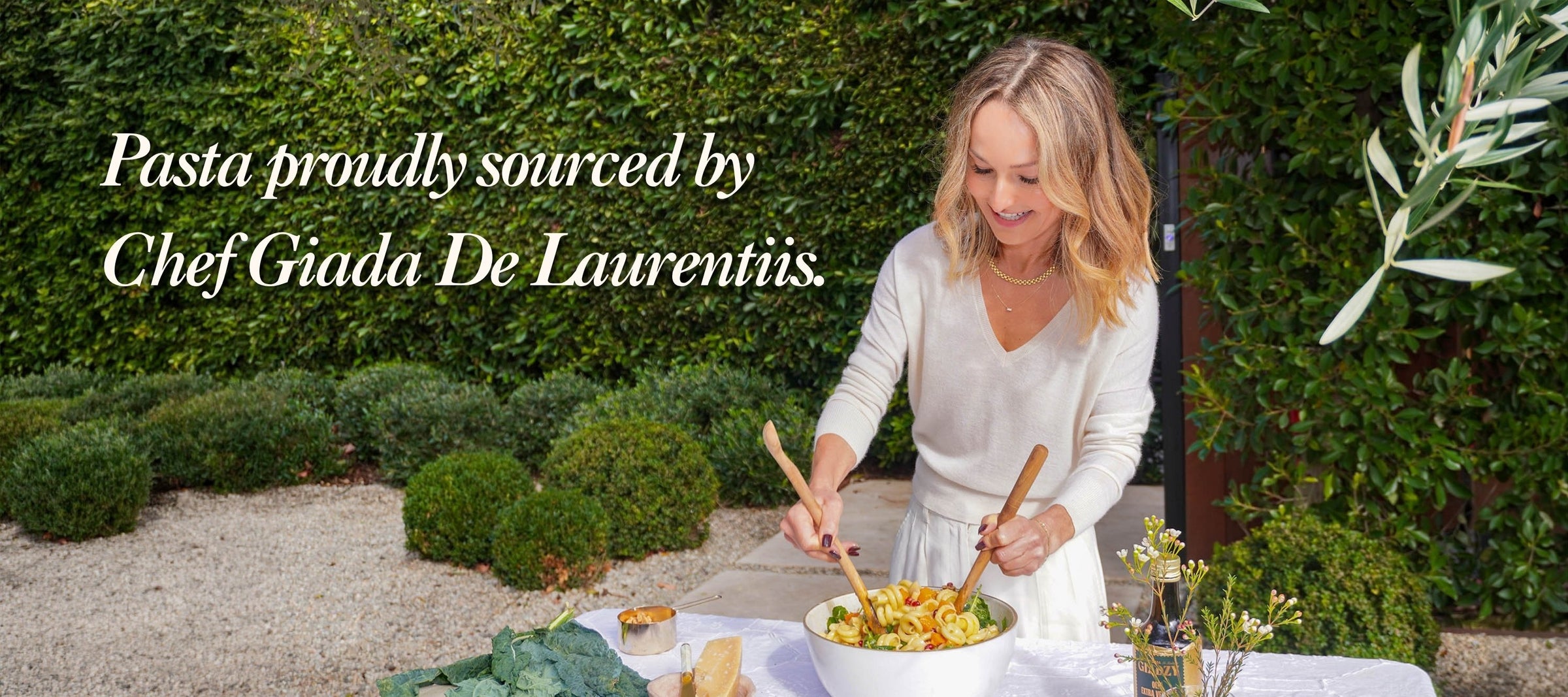 Pasta proudly sourced by Chef Giada De Laurentiis