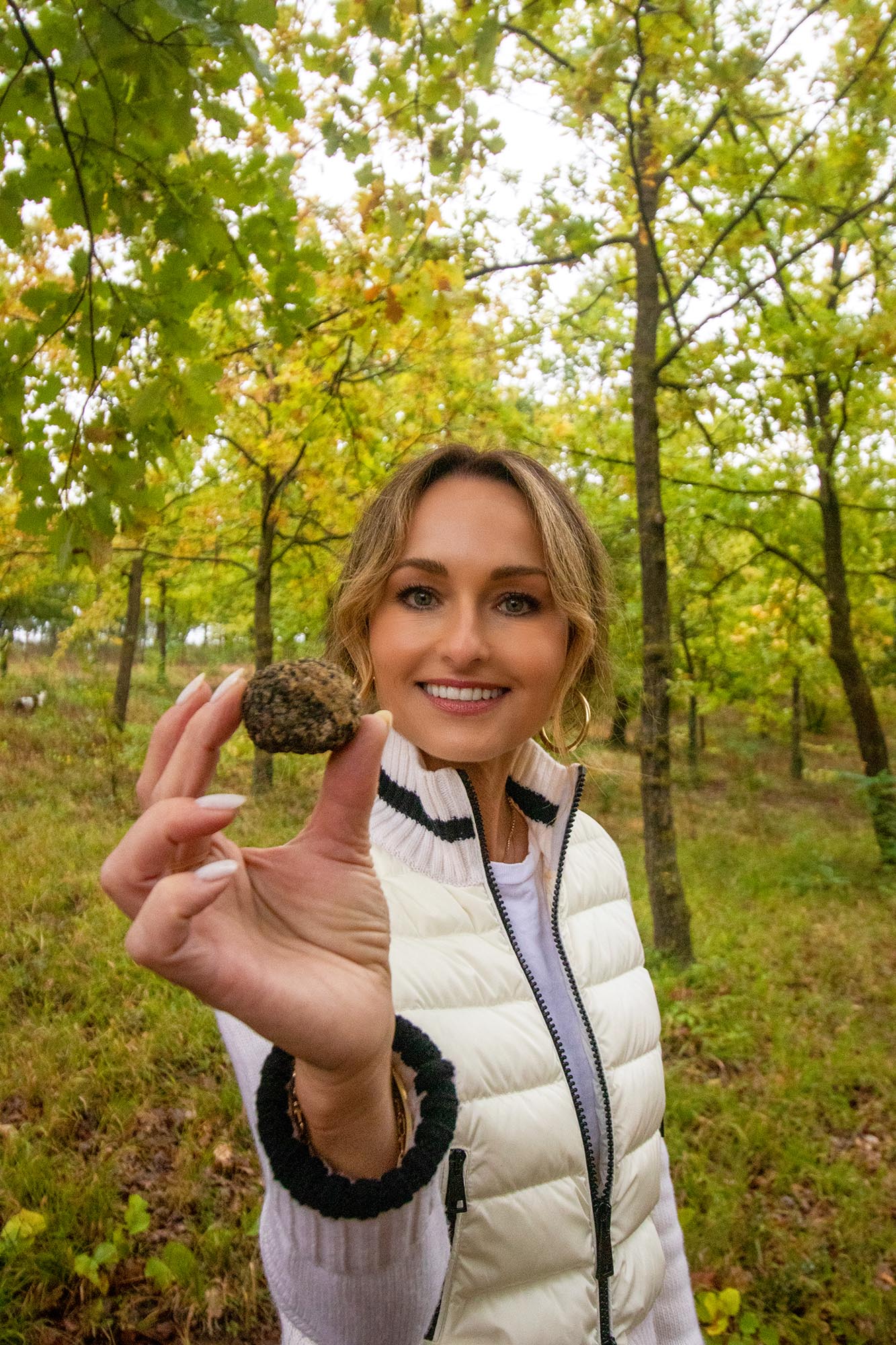 Giada de Laurentiis hunting truffles in the Piedmont region in Italy