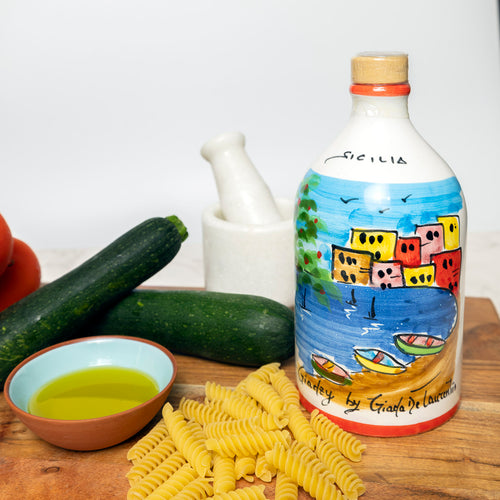 Gargiulo Sicily Ceramic Jar with Extra Virgin Olive Oil