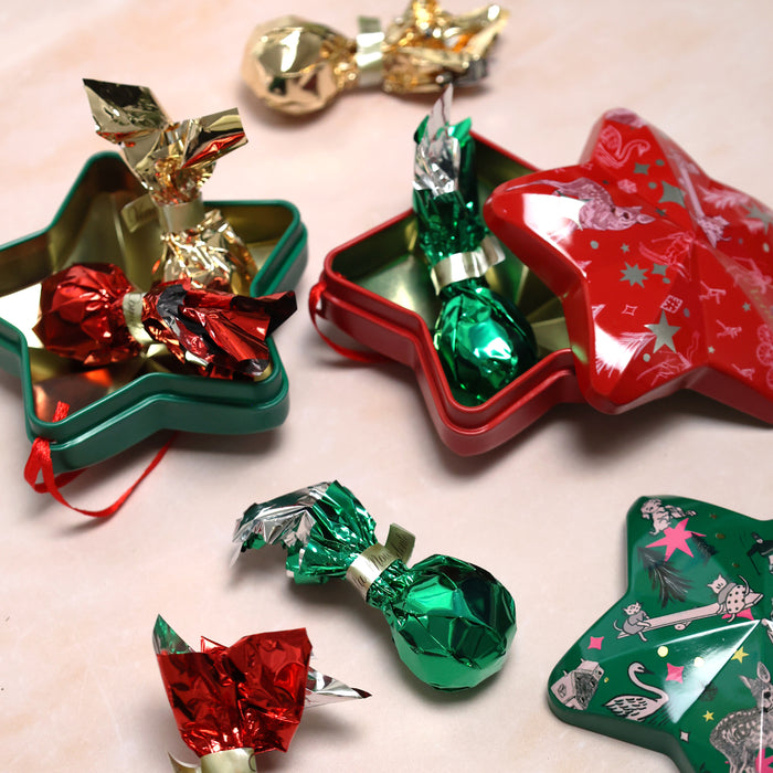 Green Star Ornament with Assorted Chocolates