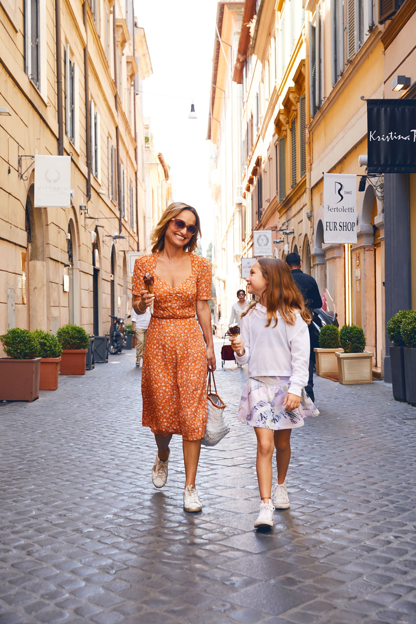 Giada de Laurentiis and her daugher Jade in Rome Italy