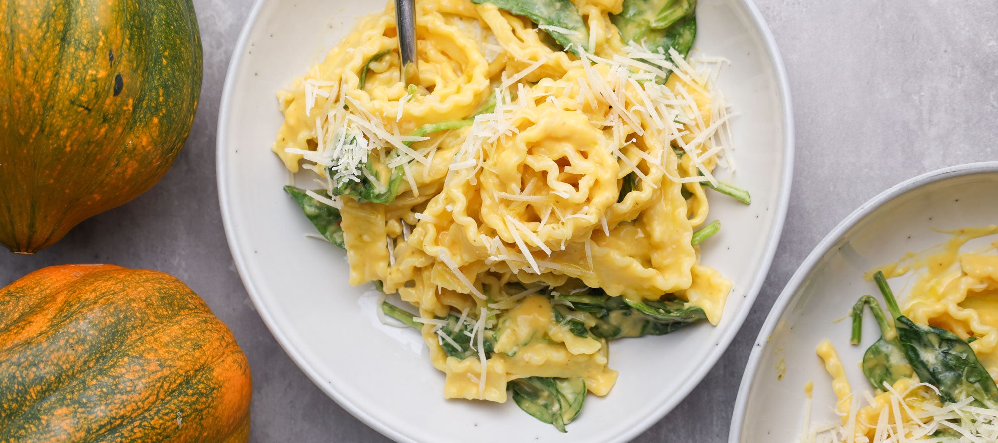 Squash and burrata pasta