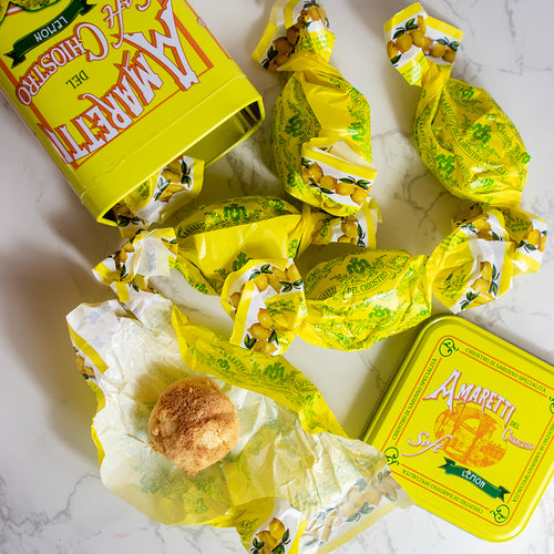 Soft Lemon Amaretti Cookies Tin