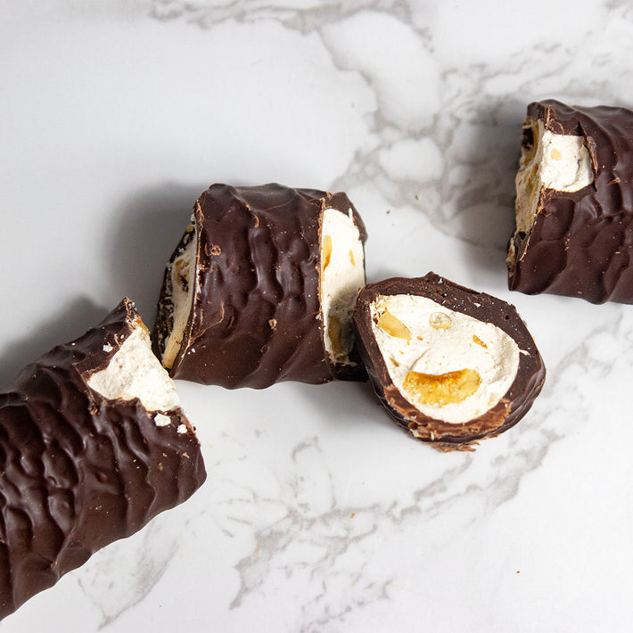 Chocolate-Coated Rolled Torrone Bar