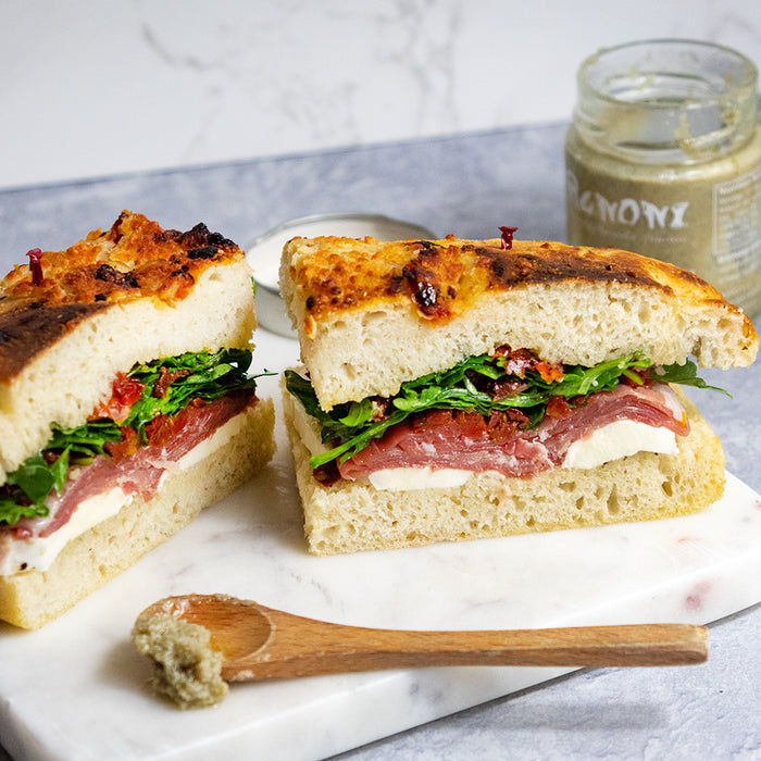 artichoke spread in sandwich