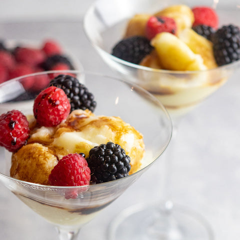 Olive Oil Sorbetto with Berries and Balsamic